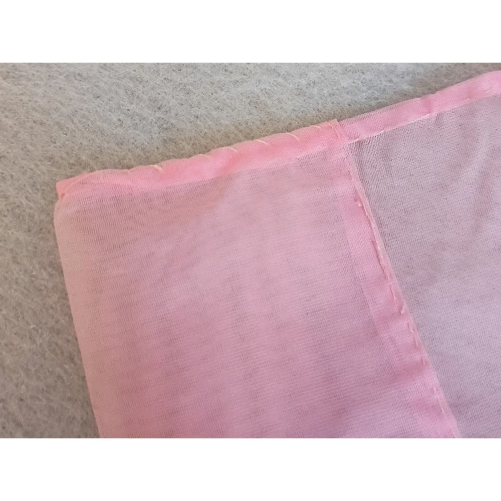 Vintage Handmade Half Apron Sheer Pink Floral Shabby‎ Chic Cottagecore Cute